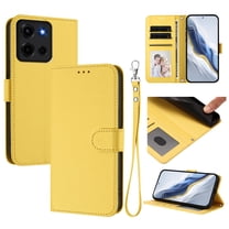 Decase Solid Wallet Case for Moto G 5G (2025),Rugged 3 Card Slots Kickstand Flip Folio Cover,Shockproof TPU Leather Hybrid Magnetic Closure Protective Flip Cover for Moto G 5G (2025),Yellow