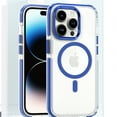 thumbnail image 1 of Decase Strong Magnetic Case for iPhone 16 Pro Max,Compatible with Mag-safe,Military-Grade Protection,Clear Slim Shockproof Protective Phone Cover for Women Men-Transparent,Blue, 1 of 7