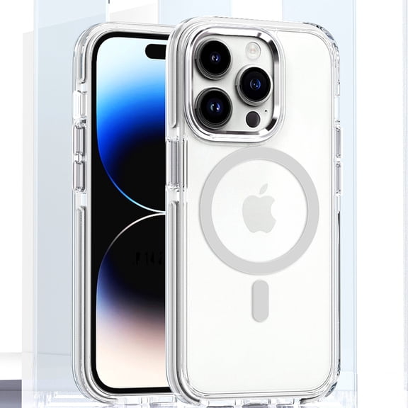 Decase Strong Magnetic Case for iPhone 16 Pro Max,Compatible with Mag-safe,Military-Grade Protection,Clear Slim Shockproof Protective Phone Cover for Women Men-Transparent,White