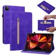 thumbnail image 1 of Decase Tablet Case Compatible with Apple iPad Pro 12.9", Soft TPU Leather Stand Cover with Multiple Viewing Angles Wake/Sleep Enabled Zipper Pocket Slot 5th/4th/3th Gen -2021/2020/2018 Release, Purple, 1 of 5
