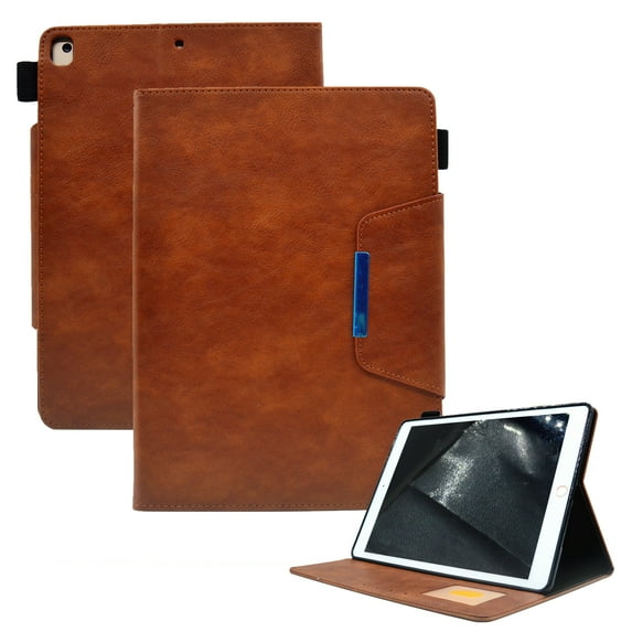 Decase Tablet Case for iPad 9th 8th 7th Generation,Magnetic Leather Smart Protective Case Card Slots Wallet Rugged Shockproof Kickstand Cover for iPad 10.2 inch 2021/2020/2019,Brown