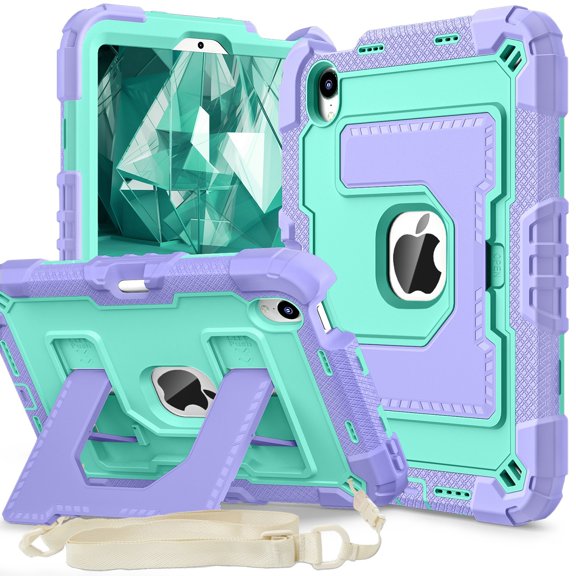 Decase Tablet Case for iPad Mini 7 (A17 Pro) 2024/iPad Mini 6 2021 8.3 Inch with Kickstand & Shoulder Strap,Tri-Layer PC+TPU Back Cover,Heavy Duty Protective Case for iPad Mini 7th/6th Generation,K
