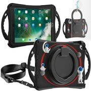 Decase Tablet Case for iPad Pro 10.5 Inch and iPad Air 3 10.5 Inch 2019, 3rd Generation,with 360 Rotating Hand Strap,& Stand, Drop-Proof Astronaut Kids Case for iPad 3rd 10.5" inch,Black