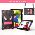 thumbnail image 1 of Decase Tablet Shell for Samsung Galaxy Tab A8 10.5 inch 2022 Tablet Model SM-X200/X205/X207,Kids Friendly Cover With Shoulder Strap / Hidden Stand Hybrid Shockproof Drop Proof Case ,Black+Rose, 1 of 6