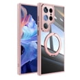 thumbnail image 1 of Decase Transparent Case for Samsung Galaxy S25 Ultra,TPU+PC,Built-in Rotatable Ring Kickstand,Clear Back Design Heavy Duty Drop Protection Shockproof Phone Case for Samsung Galaxy S25 Ultra,Pink, 1 of 10
