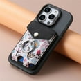 thumbnail image 1 of Decase Universal Magnetic Card Wallet Compatible With Mag Safe Phone Back Bag Case,Cute Flower Pattern With Ring Stand Designed for Apple iPhone 15 Pro Max 14 Pro /12 Pro/14 Plus/13 and More - Black, 1 of 8