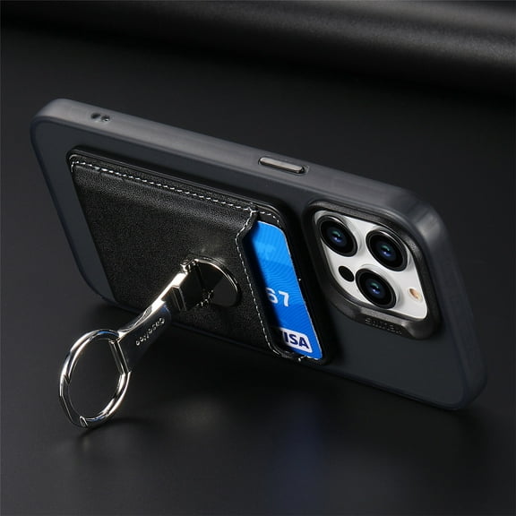 Decase Universal Magnetic Card Wallet Holder Compatible with Mag Safe Phone Wallet Case, Wallet for iPhone, Wallet Designed for Apple iPhone 15 Pro Max 14 Pro Max/15 Pro/14 Plus and More, Black