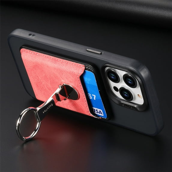 Decase Universal Magnetic Card Wallet Holder Compatible with Mag Safe Phone Wallet Case, Wallet for iPhone, Wallet Designed for Apple iPhone 15 Pro Max 14 Pro Max/15 Pro/14 Plus and More , Pink