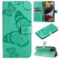 thumbnail image 1 of Decase Wallet Case for Apple iPhone 14 Plus, Butterfly Embossed PU Leather Wallet Case Flip Protective Phone Cover with Card Slots and Kickstand Case,Green, 1 of 6