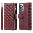thumbnail image 1 of Decase Wallet Case For Samsung Galaxy A53 5G,Magnetic Shockproof Zipper Card Slot Stand Wristband Cover,Winered, 1 of 6
