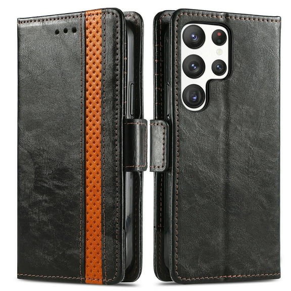 Decase Wallet Case for Galaxy A15 with RFID Blocking Credit Card Holder,Retro Flip Book Magnetic Closure PU Leather Protective Cover Case Women Men for Samsung Galaxy A15,Black