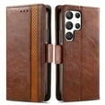 thumbnail image 1 of Decase Wallet Case for Galaxy S24 Ultra with RFID Blocking Credit Card Holder,Retro Flip Book Magnetic Closure PU Leather Protective Cover Case Women Men for Samsung Galaxy S24 Ultra,Darkbrown, 1 of 7