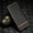 thumbnail image 1 of Decase Wallet Case for Google Pixel 7 Pro, Shockproof Magnetic Carbon Fiber Premium PU Leather Flip Case with Card Holder For Google Pixel 7 Pro, Vertical Red Lineinch, #1 Black, 1 of 9
