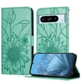 thumbnail image 1 of Decase Wallet Case for Google Pixel 8 Pro Case with Card Holder,Sunflower Pattern Leather Phone Case with Kickstand Magnetic Closure Shockproof Cover Fits for Google Pixel 8 Pro,Green, 1 of 6