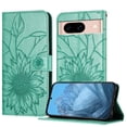 thumbnail image 1 of Decase Wallet Case for Google Pixel 8A Case with Card Holder,Sunflower Pattern Leather Phone Case with Kickstand Magnetic Closure Shockproof Cover Fits for Google Pixel 8A,Green, 1 of 6