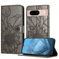 thumbnail image 1 of Decase Wallet Case for Google Pixel 8A Case with Card Holder,Sunflower Pattern Leather Phone Case with Kickstand Magnetic Closure Shockproof Cover Fits for Google Pixel 8A,Gray, 1 of 6