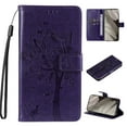 thumbnail image 1 of Decase Wallet Case for Samsung Galaxy A25 5G,Premium PU Leather Emboss Tree Cat Folio Magnetic Phone Shell with Card Holder Kickstand & Wristband Strap,Purple, 1 of 6