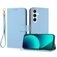 thumbnail image 1 of Decase Wallet Case for Samsung Galaxy A26 5G, Lychee Pattern Leather Flip Protective Cover with Card Slots Wrist Strap,Shockproof Premium PU Leather Wallet Phone Case with Magnetic Function,Blue, 1 of 6
