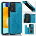 thumbnail image 1 of Decase Wallet Case for Samsung Galaxy A53 5G Case with Card Holder, Women Girls Flower Magnetic Back Flip Leather Case for Galaxy A53 5G 2022 6.5 inch, Blue, 1 of 9