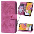 thumbnail image 1 of Decase Wallet Case for Samsung Galaxy A54 5G, Magnetic PU Leather Wallet Flip Protective Phone Case Wrist Strap Card Slots Holder Pocket Shockproof Emboss Floral Stand Case, Rose, 1 of 7