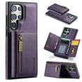 thumbnail image 1 of Decase Wallet Case for Samsung Galaxy S23 FE,High-quality PU Leather Shockproof 2-IN-1 Magnetic Case Detachable Zipper Back Pocket RFID Blocking Card Slots Holder Protective Cover Case,Purple, 1 of 13