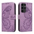 thumbnail image 1 of Decase Wallet Case for Samsung Galaxy S23 Ultra, Butterfly Wings PU Leather Flip Protective Phone Case with Wrist Strap for Samsung Galaxy S23 Ultra,Purple, 1 of 7