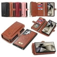 thumbnail image 1 of Decase Wallet Case for Samsung Galaxy S24 Plus with Hand Strap & 13 Card Slots Magnetic Detachable 2-in-1 Zipper Flip Folio Leather Stand Cover Multifunctional Handbag Case for Samsung S24 Plus,Brown, 1 of 14