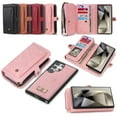 thumbnail image 1 of Decase Wallet Case for Samsung Galaxy S24 Plus with Hand Strap & 13 Card Slots Magnetic Detachable 2-in-1 Zipper Flip Folio Leather Stand Cover Multifunctional Handbag Case for Samsung S24 Plus,Pink, 1 of 16