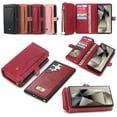 thumbnail image 1 of Decase Wallet Case for Samsung Galaxy S24 Ultra with Hand Strap & 13 Card Slots Magnetic Detachable 2-in-1 Zipper Flip Folio Leather Stand Multifunctional Handbag Case for Samsung S24 Ultra,Red, 1 of 15