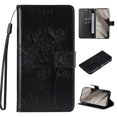 thumbnail image 1 of Decase Wallet Case for Samsung Galaxy S24 Ultra,Premium PU Leather Emboss Tree Cat Folio Magnetic Phone Shell with Card Holder Kickstand & Wristband Strap,Black, 1 of 6