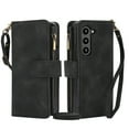 thumbnail image 1 of Decase Wallet Case for Samsung Galaxy Z Fold 5, Premium PU Leather Magnetic Closure Handbag Zipper Pocket Case Kickstand Card Slots with Hand Strap Shockproof Flip Case,Black, 1 of 8