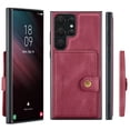 thumbnail image 1 of Decase Wallet Case for Samsung S24 Ultra with Detachable Card Slots Holder [Support Wireless Charging] Retro PU Leather Magnetic Thin Phone Cover Compatible for Samsung Galaxy S24 Ultra,Red, 1 of 8
