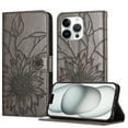 thumbnail image 1 of Decase Wallet Case for iPhone 14 Pro Max Case with Card Holder,Sunflower Pattern Leather Phone Case with Kickstand Magnetic Closure Shockproof Cover Fits for iPhone 14 Pro Max,Gray, 1 of 6