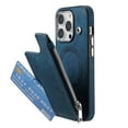 thumbnail image 1 of Decase Wallet Case for iPhone 15 Pro,Zipper Pocket Back Flip Card Slots PU Leather Phone Cover for Women Man,Support Wireless Charging & Magnetic Car Mount, for iPhone 15 Pro 6.1" - Blue, 1 of 13