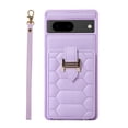 thumbnail image 1 of Decase Wallet Cover For Google Pixel 7,Premium Leather Shockproof Phone Shell With Back Flip Card Slots & Ring Kickstand & Hand Strap & Crossbody Strap - purple, 1 of 6