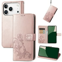 Decase Wallet Phone Case for Apple iPhone 17 Pro Max, PU Leather  TPU Inner Hybrid Flip Kickstand Case,Flip Cover with Magnetic Clasp and Cash Card Slots Holder for iPhone 17 Pro Max 2025,Rosegold