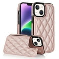 thumbnail image 1 of Decase Wallet Shell for Apple iPhone 15 Plus,Premium Stylish PU Leather Purely Hand-sewn Back Wallet Phone Cover With Magnetic Clasp & Card Slots Kickstand for iPhone 15 Plus - Rosegold, 1 of 8