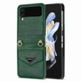 thumbnail image 1 of Decase for Z Flip 3 Case, Galaxy Z Flip 3 Wallet Case with Strap Lanyard Crossbody & Card Holder, Leather Protective Phone Case Cover with Adjustable Shoulder Strap, Green, 1 of 6