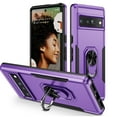 thumbnail image 1 of Decase for Google Pixel 7 Pro Case, Heavy-Duty Military Shockproof with Rotatable Stand Ring Protection Hard PC TPU Bumper Cover, Purple, 1 of 1