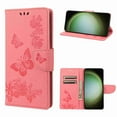 thumbnail image 1 of Decase for Samsung Galaxy A13 4G Wallet Card Holder Slots Case, Shockproof Kickstand Wrist Strap Butterfly Floral Embossed PU Leather Flip Cover,pink, 1 of 1