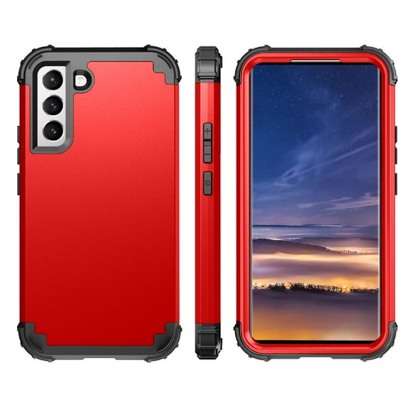 Decase for Samsung Galaxy S22 Case, Heavy Duty Hybrid Rugged Shockproof Case, Full Body Protective Cover For Samsung Galaxy S22,Red