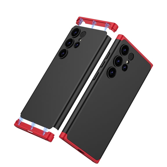 Decase for Samsung Galaxy S24 Ultra,3-in-1 Hard PC Phone Cover Case Ultra Slim Thin Lightweight Anti-Scratch Case for Galaxy S24 Ultra,Red
