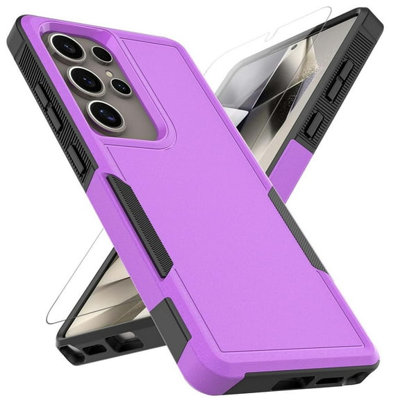 Decase for Samsung Galaxy S25 Ultra Case with Screen Protector Glass, Full Body Heavy Duty Rugged Shockproof Protective Phone Cover,Purple