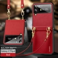 thumbnail image 1 of Decase for Samsung Galaxy Z Flip 4 Case,Lanyard Strap Anti-Drop,Ultra Thin Leather Case with Removable Strap Shockproof Case for Women Girl Lady,Red, 1 of 7