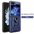 thumbnail image 1 of Decase for Samsung Galaxy Z Flip 5 Cover, Shockproof Rugged Magnetic fit for Car Mount Holder Kickstand Rotate Ring Stand Protective Case, Blue, 1 of 10