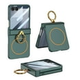 thumbnail image 1 of Decase for Samsung Galaxy Z Flip 7, Shockproof Case with Stand & Screen Protector, Hinge Protection Cover, Wireless Charging Compatible,Darkgreen, 1 of 12