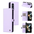 thumbnail image 1 of Decase for Samsung Z Fold 4 5G Wallet Case with Leather Wallet Card Holder Protective Slim Cover, Purple, 1 of 8