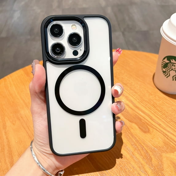 Decase for iPhone 15 Pro 2023 Compatible with MagSafe Case,Rugged Shockproof Protective Clear Lightweight Slim Cover Case for iPhone 15 Pro, Black