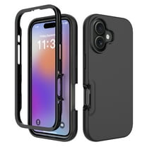 Decase for iPhone 17 Case,Hybrid PC TPU Protective Case,Shock-Absorbent Slim 2 in 1 Hard Glossy Cover,Heavy Duty Rugged Case,Black