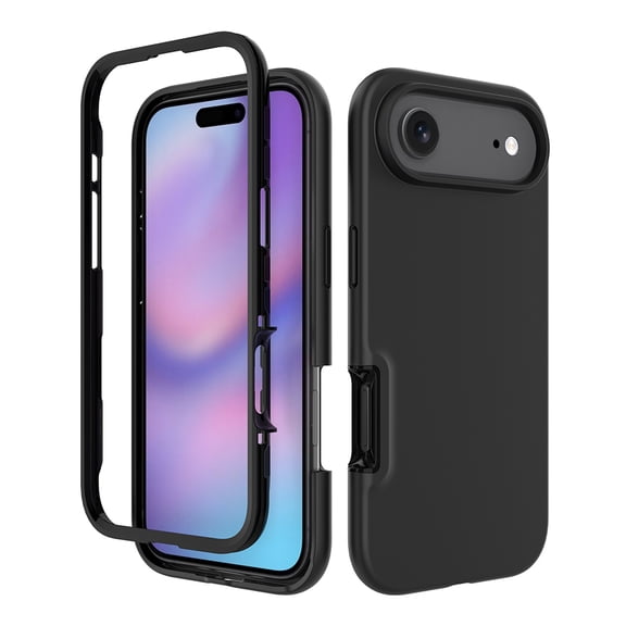 Decase for iPhone Air Case,Hybrid PC+TPU Protective Case,Shock-Absorbent Slim 2 in 1 Hard Glossy Cover,Heavy Duty Rugged Case,Black